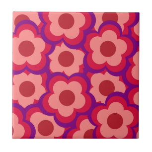 Bloed kleurenpatroon Hippie Flower Tegeltje