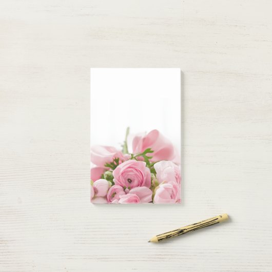 Bloed liefdesroze rozen Romantic Post merkt op Post-it® Notes (Op bureau)