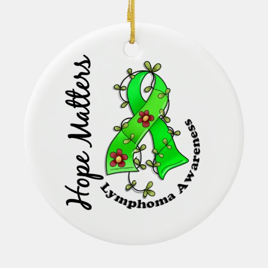 Bloed Lint 4 Hope Matters Lymphoma Keramisch Ornament (Achterkant)