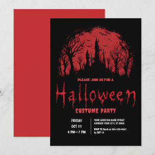 Bloed Maan Halloween Party Kaart