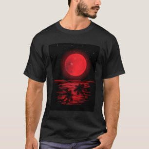 Bloed maan maansverduistering in nachtelijke hemel t-shirt
