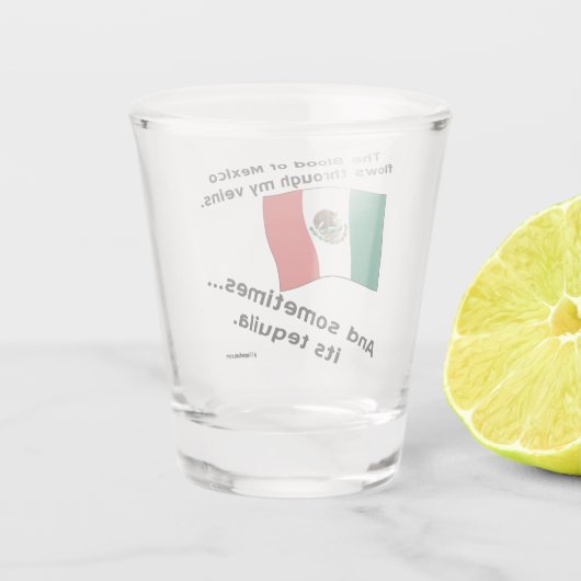Bloed Mexico stroomt door aderen soms tequila Shot Glas (Achterkant)