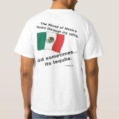 Bloed Mexico stroomt door aderen soms tequila T-shirt (Achterkant)