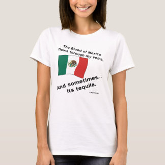 Bloed Mexico stroomt soms door aderen Tequila T-shirt