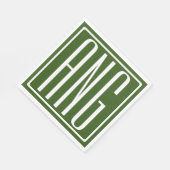 Bloed modern 3 Initialen monogram | Bosgroen Servet (Hoek)