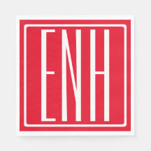 Bloed modern 3 Initialen monogram | Rood of dij