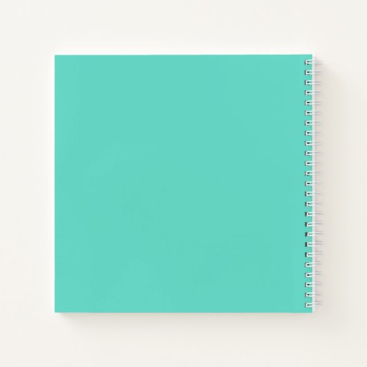 Bloed modern 3 Initialen monogram | White on Aqua Notitieboek (Achterkant)
