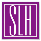 Bloed modern 3 Initialen monogram | Wit en Paars Foto Afdruk (Voorkant)