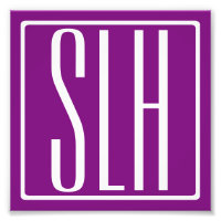 Bloed modern 3 Initialen monogram | Wit en Paars