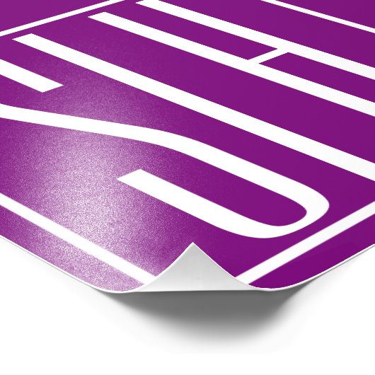 Bloed modern 3 Initialen monogram | Wit en Paars Foto Afdruk (Hoek)