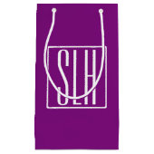 Bloed modern 3 Initialen monogram | Wit en Paars Klein Cadeauzakje (Voorkant)