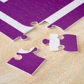 Bloed modern 3 Initialen monogram | Wit en Paars Legpuzzel (Zijkant)