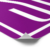 Bloed modern 3 Initialen monogram | Wit en Paars Poster (Hoek)