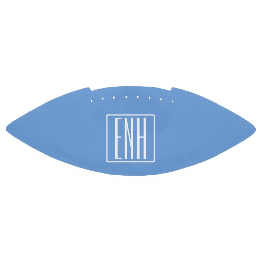 Bloed modern 3 Initialen monogram | Zacht blauw American Football (Paneel)