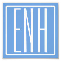 Bloed modern 3 Initialen monogram | Zacht blauw