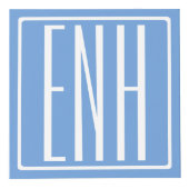 Bloed modern 3 Initialen monogram | Zacht blauw Kubus (Rechts)