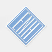 Bloed modern 3 Initialen monogram | Zacht blauw Servet (Hoek)