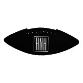 Bloed modern 3 Initialen monogram | Zwart wit American Football (Paneel)