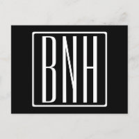 Bloed modern 3 Initialen monogram | Zwart wit