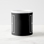 Bloed modern 3 Initialen monogram | Zwart wit Grote Koffiekop (Voorkant)