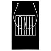 Bloed modern 3 Initialen monogram | Zwart wit Klein Cadeauzakje (Achterkant)