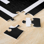 Bloed modern 3 Initialen monogram | Zwart wit Legpuzzel (Zijkant)