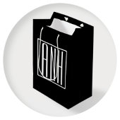 Bloed modern 3 Initialen monogram | Zwart wit Medium Cadeauzakje