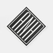 Bloed modern 3 Initialen monogram | Zwart wit Servetten (Hoek)