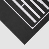 Bloed modern 3 Initialen monogram | Zwart wit Tissuepapier (Detail)