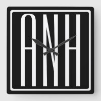 Bloed modern 3 Initialen monogram | Zwart wit