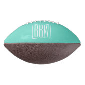 Bloed Moderne 3 Initialen Monogram| Wit op Aqua American Football (Gedraaid 270)