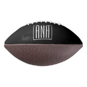 Bloed Moderne 3 Initialen Monogram| Zwart wit American Football (Gedraaid 270)