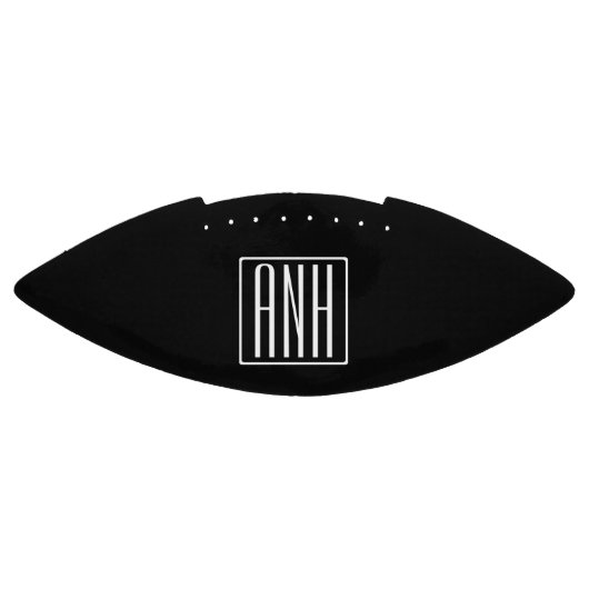 Bloed Moderne 3 Initialen Monogram| Zwart wit American Football (Paneel)