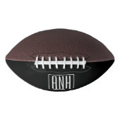 Bloed Moderne 3 Initialen Monogram| Zwart wit American Football (Voorkant)