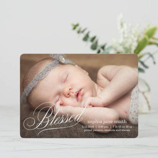 BLOED Moderne aankondigingen van de geboorte (Staand voorkant)