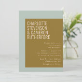 Bloed Moderne Typografie Blue en Olive Wedding Kaart (Staand voorkant)