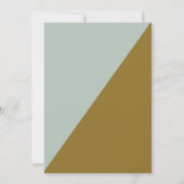 Bloed Moderne Typografie Blue en Olive Wedding Kaart (Achterkant)