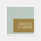 Bloed Moderne Typografie Blue en Olive Wedding Servet (Voorkant)