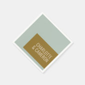 Bloed Moderne Typografie Blue en Olive Wedding Servet (Hoek)