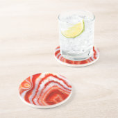 Bloed Oranje agaat. Zandsteen Onderzetter (Zijkant)