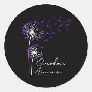 Bloed Paarse overdosis Dandelion Faith Hope Love A Ronde Sticker