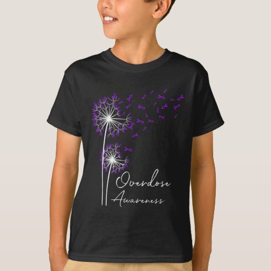 Bloed Paarse overdosis Dandelion Faith Hope Love A T-shirt (Voorkant)