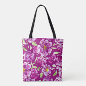 Bloed Paarse Waterverf ventilatorpatroon Tote Bag (Achterkant)