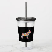 Bloed Pattern Frenchie French Bulldogs Lover Gift Acryl Drinkbeker (Voorkant)