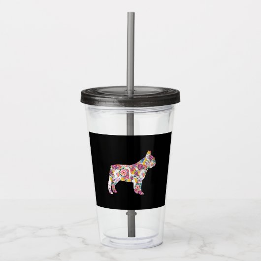 Bloed Pattern Frenchie French Bulldogs Lover Gift Acryl Drinkbeker (Voorkant)
