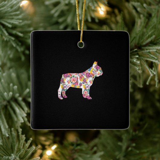 Bloed Pattern Frenchie French Bulldogs Lover Gift Keramisch Ornament (Boom)