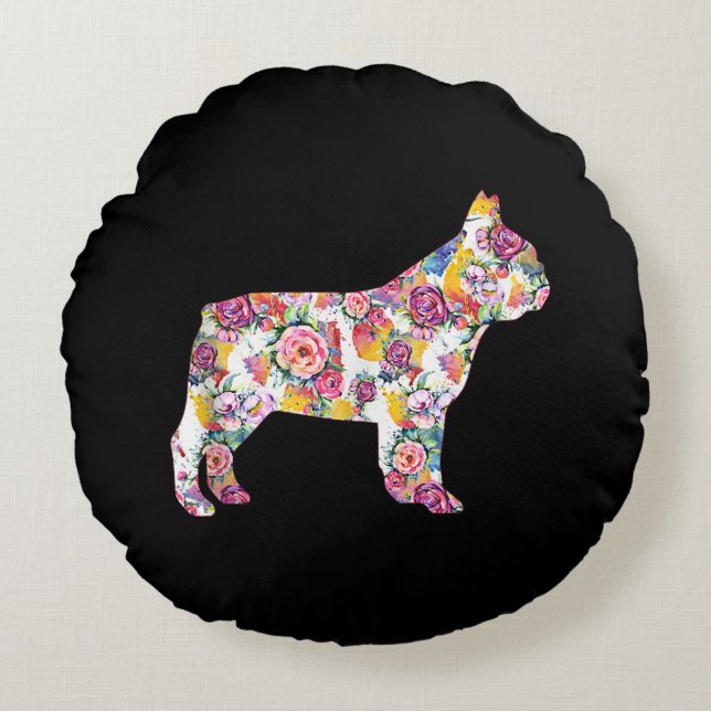 Bloed Pattern Frenchie French Bulldogs Lover Gift Rond Kussen (Voorkant)