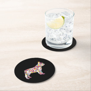 Bloed Pattern Frenchie French Bulldogs Lover Gift Ronde Kartonnen Onderzetter