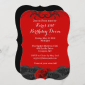 Bloed Red 21st Birthday Doom Uitnodiging (Voorkant / Achterkant)