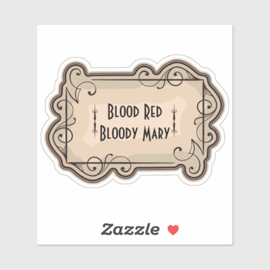 Bloed Red Bloody Mary Apothecary Label (Vel)